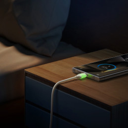 „Joyroom S-A53“ 3A USB-A - USB-C laidas su fluorescenciniu antgaliu, 1,2 m – smėlio spalvos