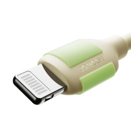 „Joyroom S-A53“ 30 W USB-C – „Lightning“ laidas su fluorescenciniu antgaliu, 1,2 m – smėlio spalvos