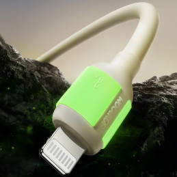 „Joyroom S-A53“ 3A USB-A – „Lightning“ laidas su fluorescenciniu antgaliu, 2 m – smėlio spalvos