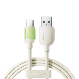 „Joyroom S-A53“ 3A USB-A - USB-C laidas su fluorescenciniu antgaliu, 2 m – smėlio spalvos