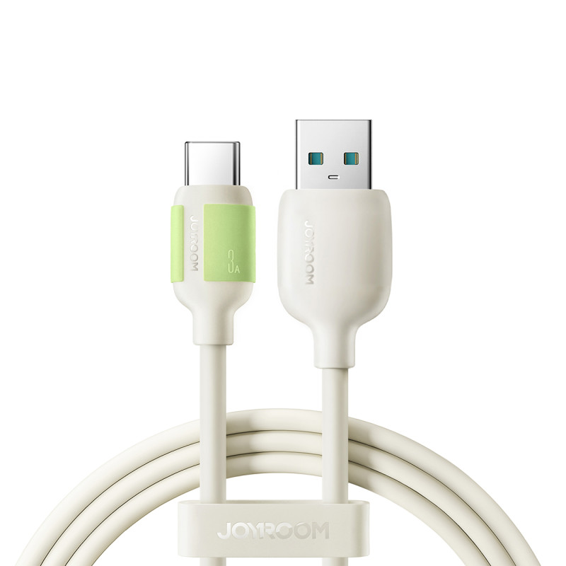 „Joyroom S-A53“ 3A USB-A - USB-C laidas su fluorescenciniu antgaliu, 2 m – smėlio spalvos