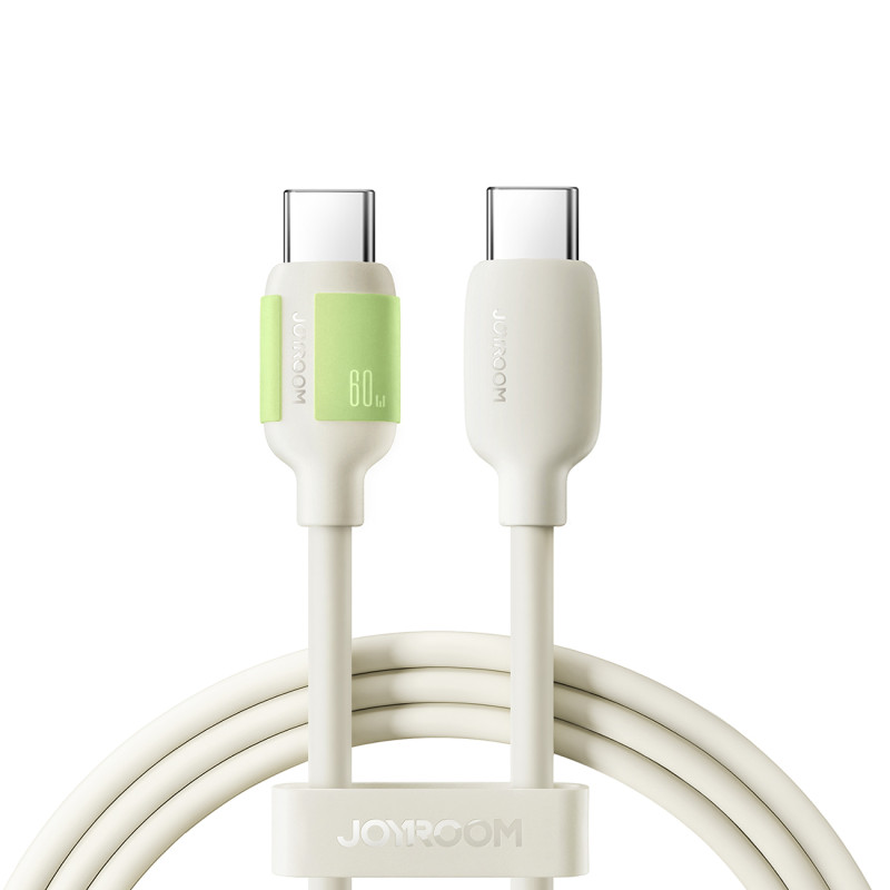 „Joyroom S-A53“ 60 W USB-C laidas – USB-C su fluorescenciniu antgaliu, 2 m – smėlio spalvos
