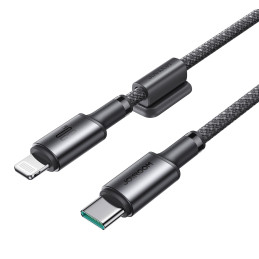 „Joyroom S-A50 Unlimited Series“ 60 W USB-C – „Lightning“ laidas su magnetiniu tvarkytuvu, 1,2 m – pilkas