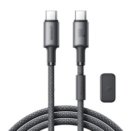 „Joyroom S-A50 Unlimited“ serijos 60 W USB-C – USB-C laidas su magnetiniu tvarkytuvu 1,2 m – pilkas