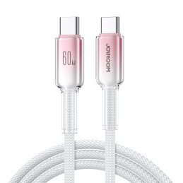 „Joyroom S-A42 Crystal-Clear“ serijos 60 W USB-C – USB-C laidas 1,2 m – baltas