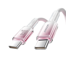 „Joyroom S-A42 Crystal-Clear“ serijos 60 W USB-C – USB-C laidas 1,2 m – baltas