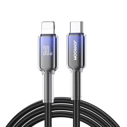 „Joyroom S-A42 Crystal-Clear“ serijos 30 W USB-C – „Lightning“ laidas 1,2 m – juodas
