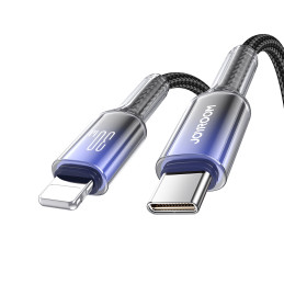 „Joyroom S-A42 Crystal-Clear“ serijos 30 W USB-C – „Lightning“ laidas 1,2 m – juodas