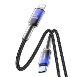 „Joyroom S-A42 Crystal-Clear“ serijos 30 W USB-C – „Lightning“ laidas 1,2 m – juodas
