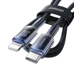 „Joyroom S-A42 Crystal-Clear“ serijos 30 W USB-C – „Lightning“ laidas 1,2 m – juodas