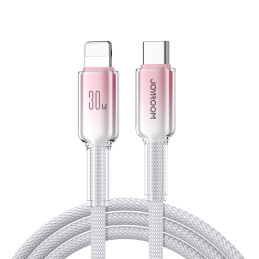„Joyroom S-A42 Crystal-Clear“ serijos 30 W USB-C – „Lightning“ laidas 1,2 m – baltas