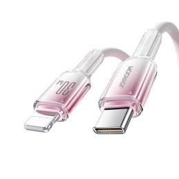 „Joyroom S-A42 Crystal-Clear“ serijos 30 W USB-C – „Lightning“ laidas 1,2 m – baltas