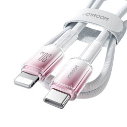 „Joyroom S-A42 Crystal-Clear“ serijos 30 W USB-C – „Lightning“ laidas 1,2 m – baltas