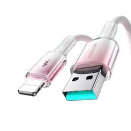 „Joyroom S-A42 Crystal-Clear“ serijos 3A USB-A – „Lightning“ laidas 1,2 m – baltas