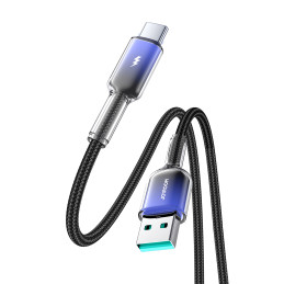„Joyroom S-A42 Crystal-Clear“ serijos 3A USB-A - USB-C laidas 1,2 m - juodas