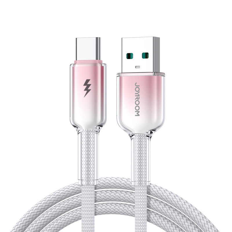 „Joyroom S-A42 Crystal-Clear“ serijos 3A USB-A - USB-C laidas 1,2 m - baltas