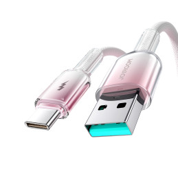 „Joyroom S-A42 Crystal-Clear“ serijos 3A USB-A - USB-C laidas 1,2 m - baltas