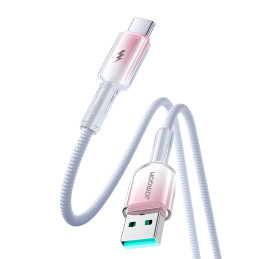 „Joyroom S-A42 Crystal-Clear“ serijos 3A USB-A - USB-C laidas 1,2 m - baltas