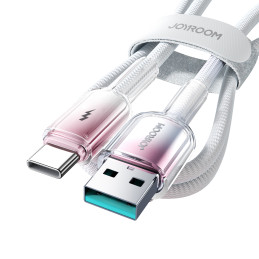 „Joyroom S-A42 Crystal-Clear“ serijos 3A USB-A - USB-C laidas 1,2 m - baltas