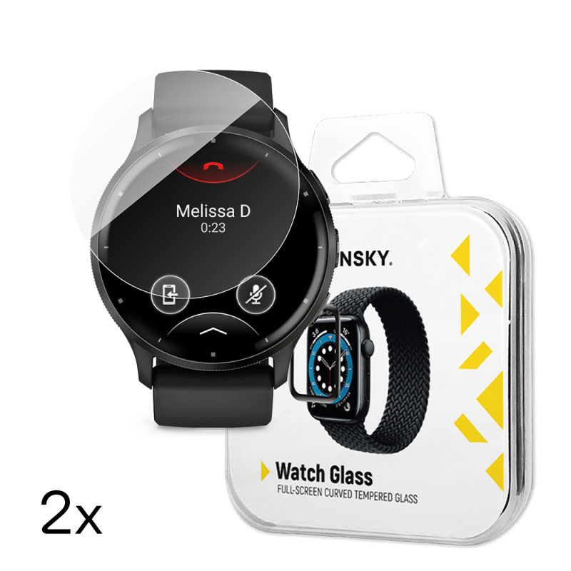 „Wozinsky Full Glue“ grūdintas stiklas, skirtas „Garmin Venu 3“ 45 mm laikrodžiui (2 vnt.)