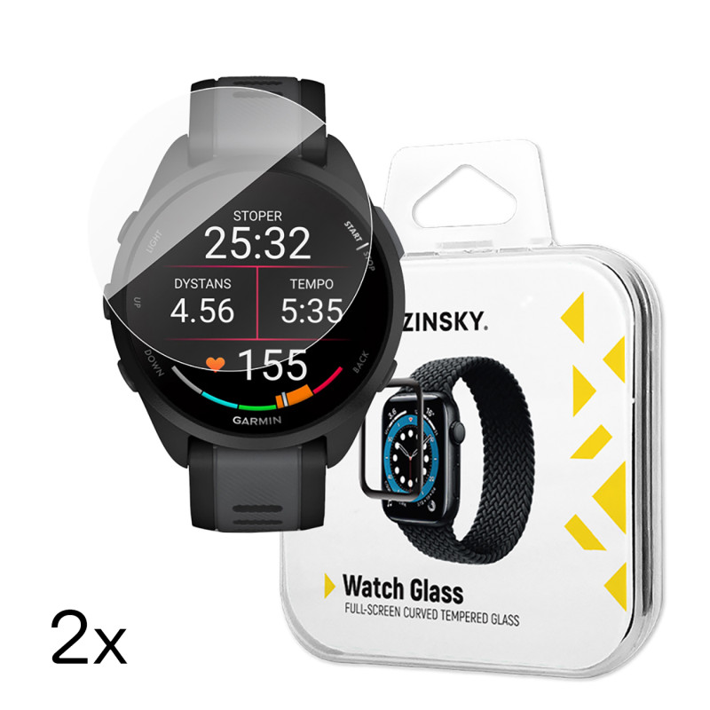 „Wozinsky Full Glue“ grūdintas stiklas, skirtas „Garmin Forerunner 165“ (2 vnt.)