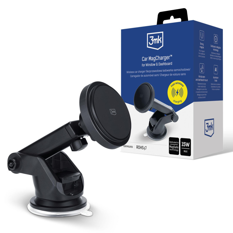 3mk Car MagCharger automobilio laikiklis priekiniam stiklui ir prietaisų skydeliui