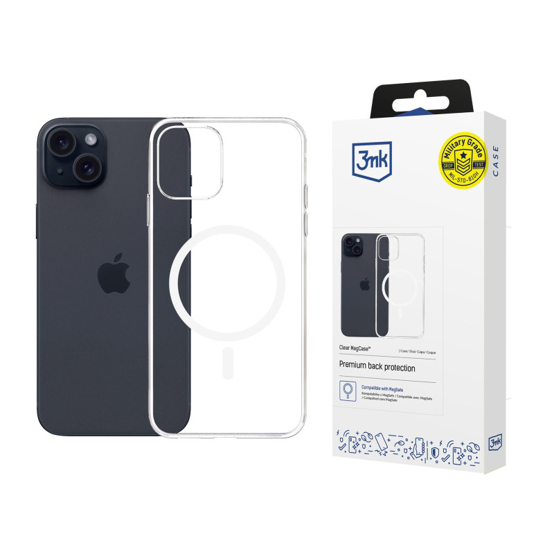 3mk skaidrus „MagCase“, skirtas „Apple iPhone 15“ - permatomas
