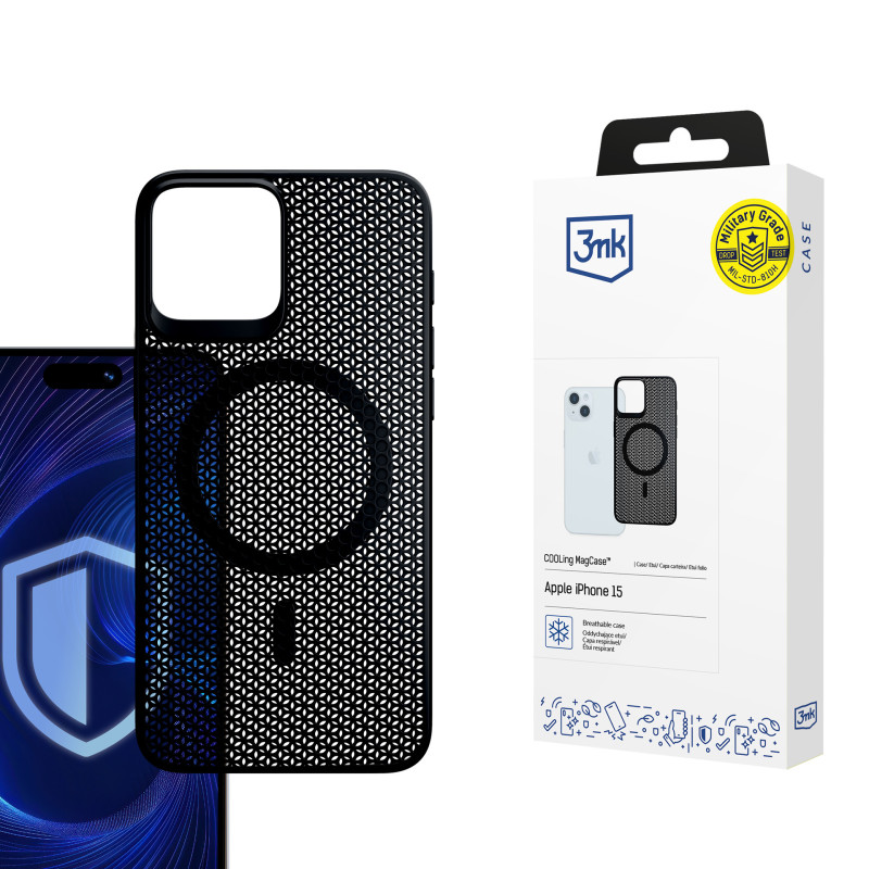 3mk vėsinamasis „MagCase“, skirtas „Apple iPhone 15“ - juodas