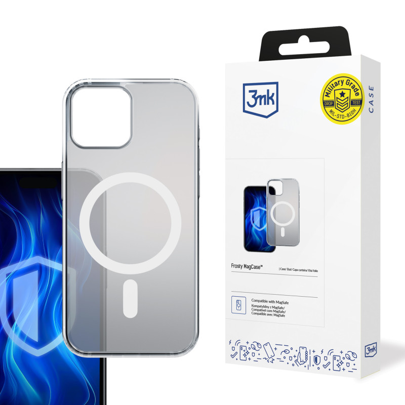 3mk Frosty MagCase White, skirtas Apple iPhone 15 Plus - baltas