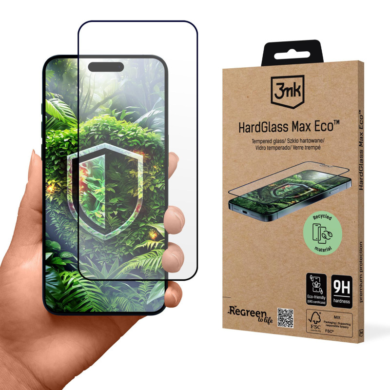 Grūdintas stiklas 3mk HardGlass Max Eco Apple iPhone 16 Pro telefonui