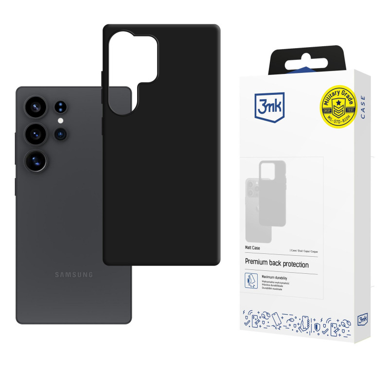3mk matinis dėklas, skirtas „Samsung Galaxy S25 Ultra“ - juodas