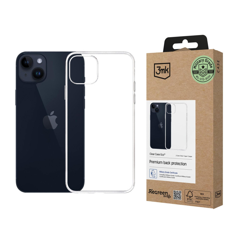 3mk skaidrus „Eco“ dėklas, skirtas Apple iPhone 13/ 14 - permatomas