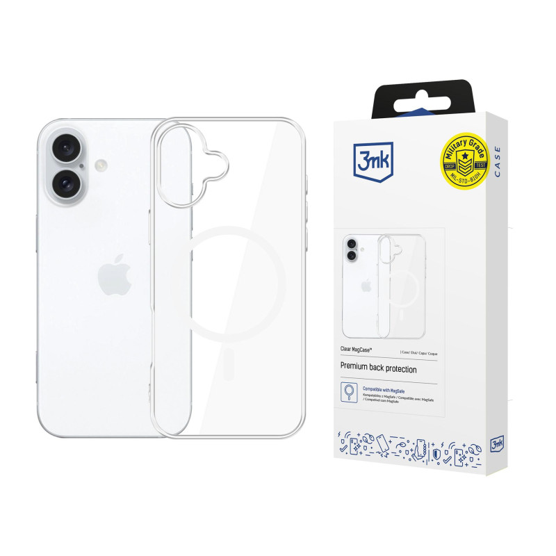 3mk skaidrus „MagCase“, skirtas „Apple iPhone 16“ - permatomas