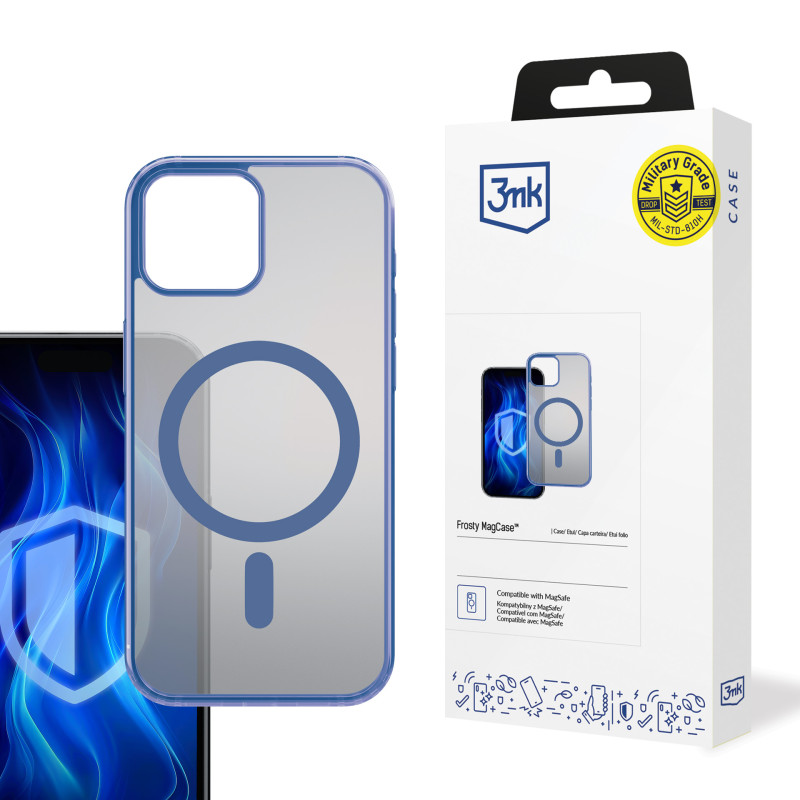 3mk Frosty MagCase mėlynas dėklas Apple iPhone 13 - skaidrus