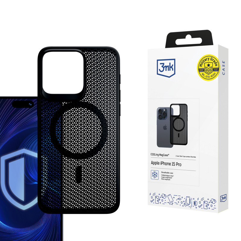 3mk vėsinamasis „MagCase“, skirtas „Apple iPhone 15 Pro“ – juodas