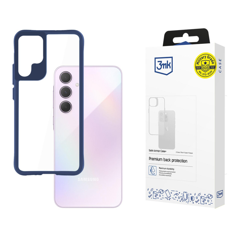 3mk Satin Armor dėklas+ mėlynas, skirtas Samsung Galaxy A35 5G - skaidrus