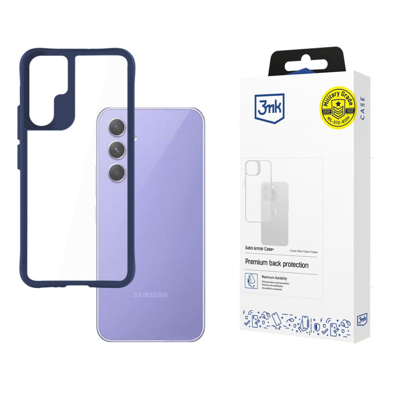 3mk Satin Armor dėklas+ mėlynas, skirtas Samsung Galaxy A54 5G - skaidrus