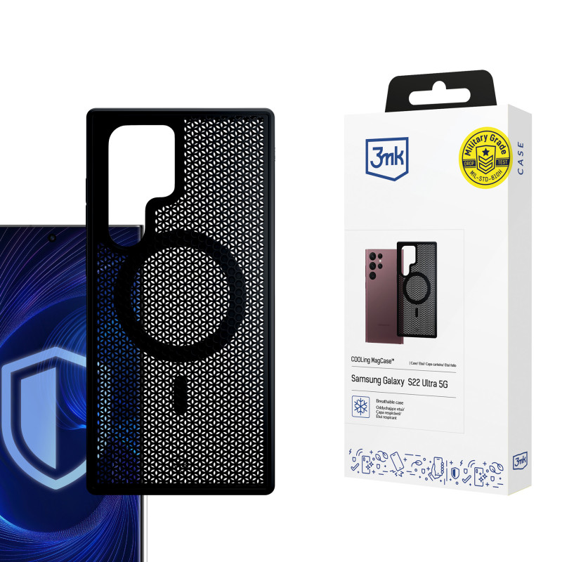 3mk COOLING MagCasena Samsung Galaxy S22 Ultra 5G dėklas - juodas