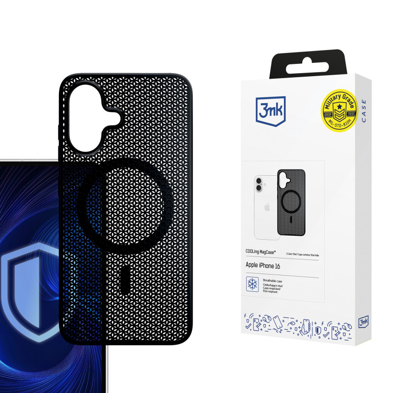 3mk vėsinamasis „MagCase“, skirtas „Apple iPhone 16“ - juodas
