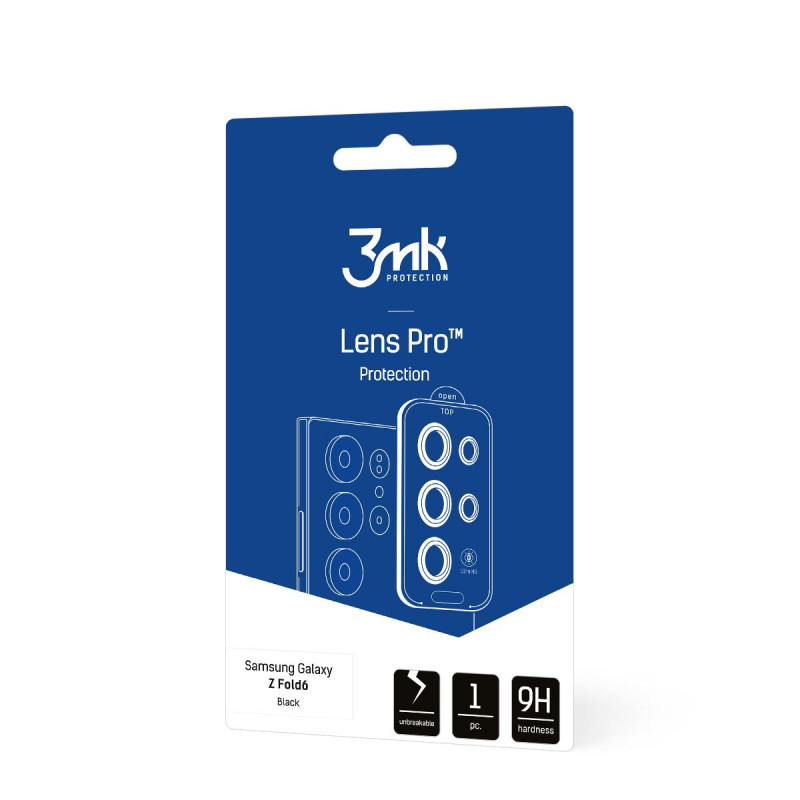 Grūdintas stiklas kameros objektyvui 3mk Lens Protection Pro Black, skirtas Samsung Galaxy Z Fold 6