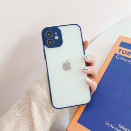 Milky Case Silikoninis lankstus permatomas dėklas, skirtas Samsung Galaxy A22 4G tamsiai mėlynai