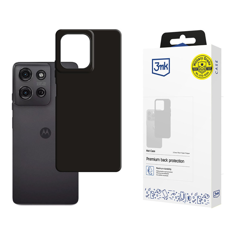 3mk matinis dėklas, skirtas Motorola Moto G75 - juodas