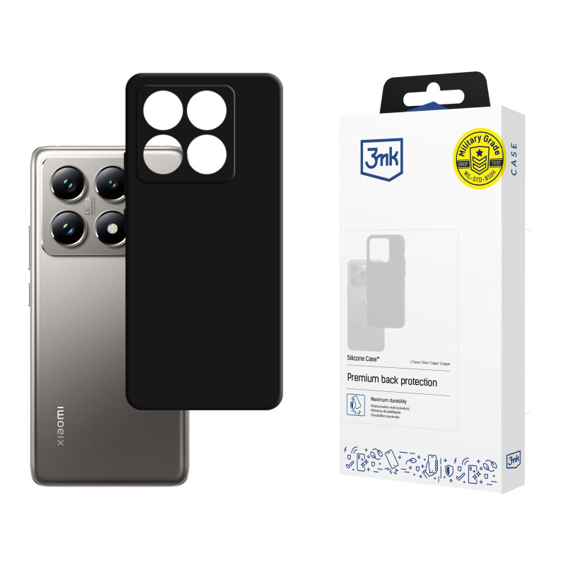 3mk silikoninis dėklas, skirtas „Xiaomi 14T Pro“ - juodas