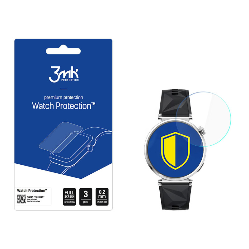 Hibridinis stiklas 3mk laikrodžio apsaugai „FlexibleGlass“, skirtas „Huawei Watch GT 5 41mm“