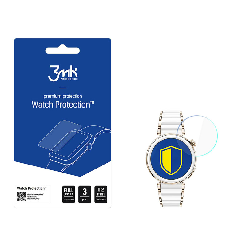 Hibridinis stiklas 3mk laikrodžio apsaugai „FlexibleGlass“, skirtas „Huawei Watch GT5 Pro 42mm“