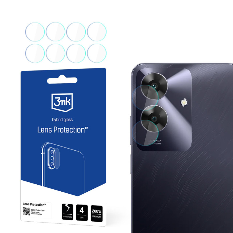 Hibridinis stiklas kameros objektyvui 3mk objektyvo apsaugai, skirtas „Realme Note 60“