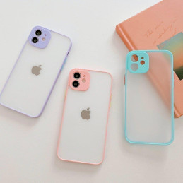 Milky Case Silikoninis lankstus permatomas dėklas, skirtas Samsung Galaxy A22 4G Blue