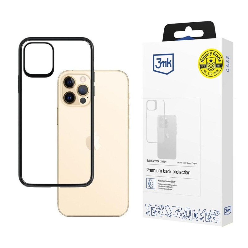 3mk satininis „Armor“ dėklas, skirtas „Apple iPhone 12 Pro Max“ - skaidrus