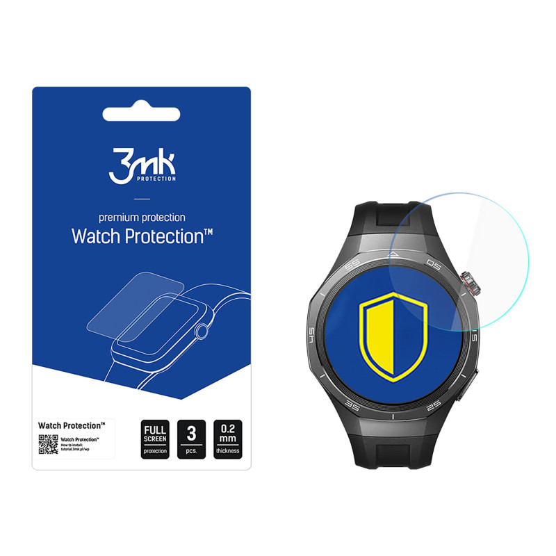 Hibridinis stiklas 3mk laikrodžio apsaugai „FlexibleGlass“, skirtas „Huawei Watch GT5 Pro 46mm“