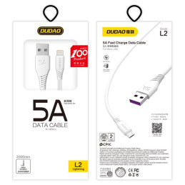Dudao USB / Lightning kabelis 5A 2m baltas (L2L 2m baltas)